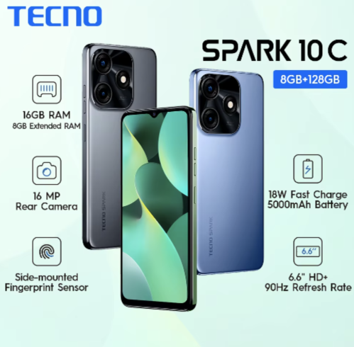 جوال TECNO SPARK 10C بشاشة 6.6 بوصة - 128 جيجابايت...