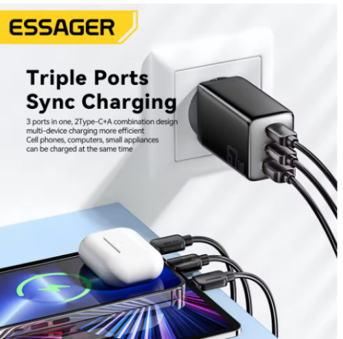 Essager 67 واط GaN USB نوع C شاحن PPS 65 واط شحن س...