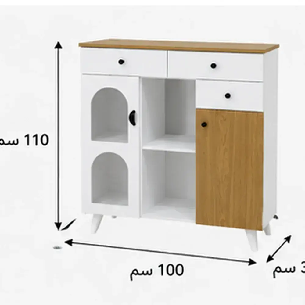 مقاسات ركن قهوة منزلي طول 100 وارتفاع 110 وعمق 30 سم