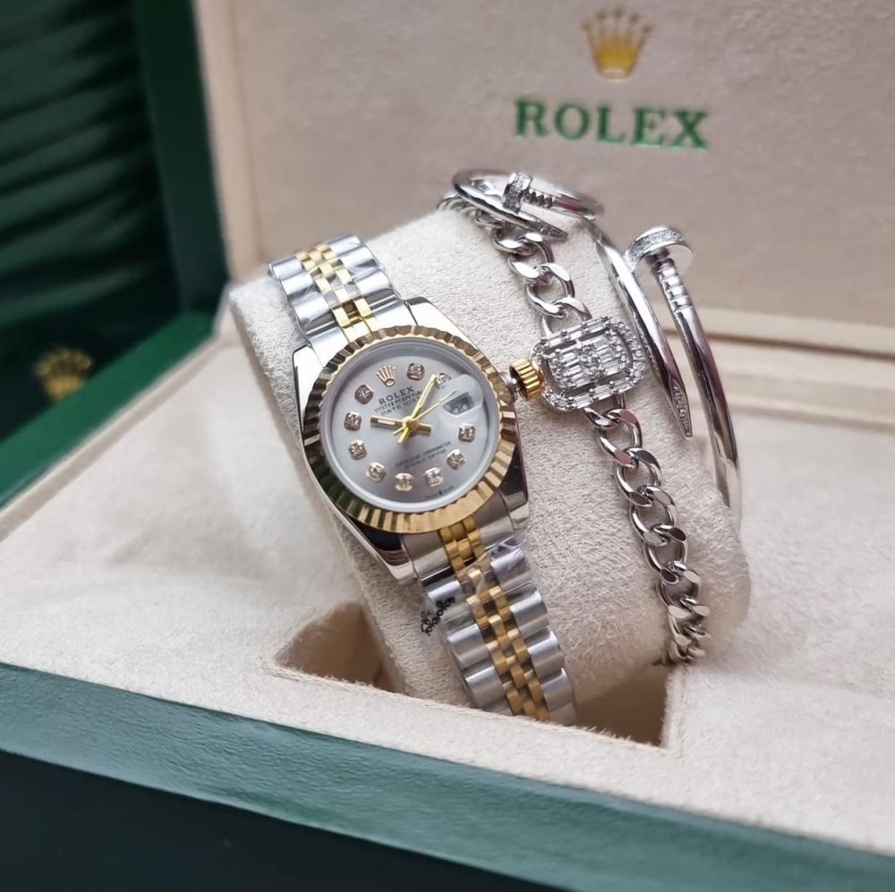 ساعه رولكس 28mm  datejust إطار خشن