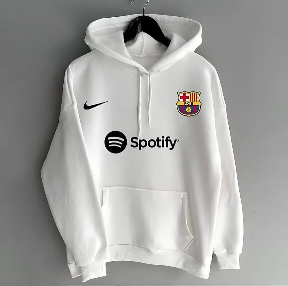 هودي برشلونة لون ابيض