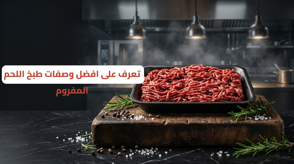 طبق لحم مفروم معصج بالبصل والبهارات