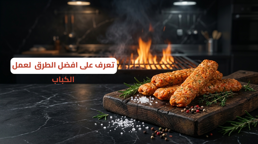 أسياخ الكباب المشوي على الفحم مع التتبيلة والبهارات