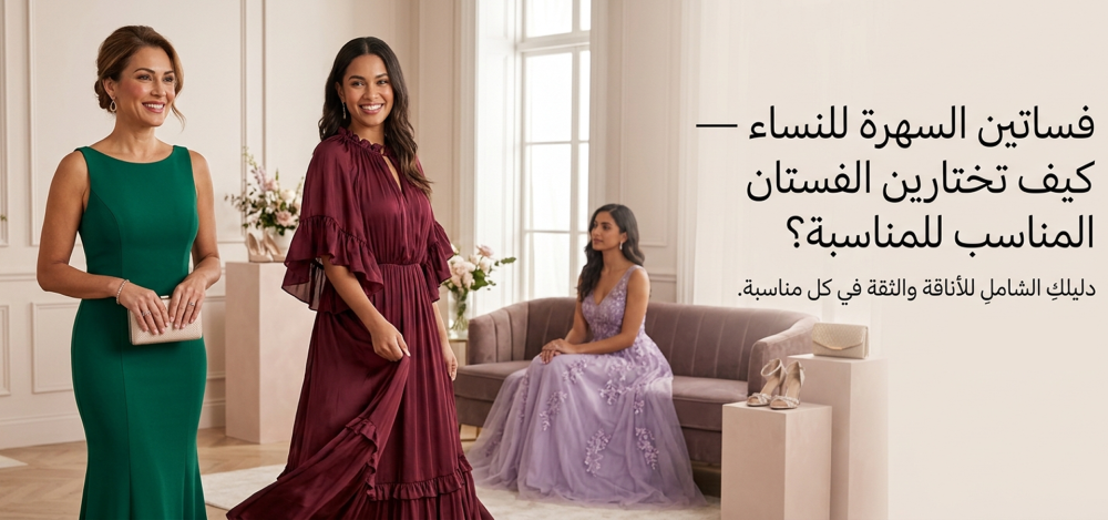 فساتين السهرة للنساء — كيف تختارين الفستان المناسب للمناسبة؟