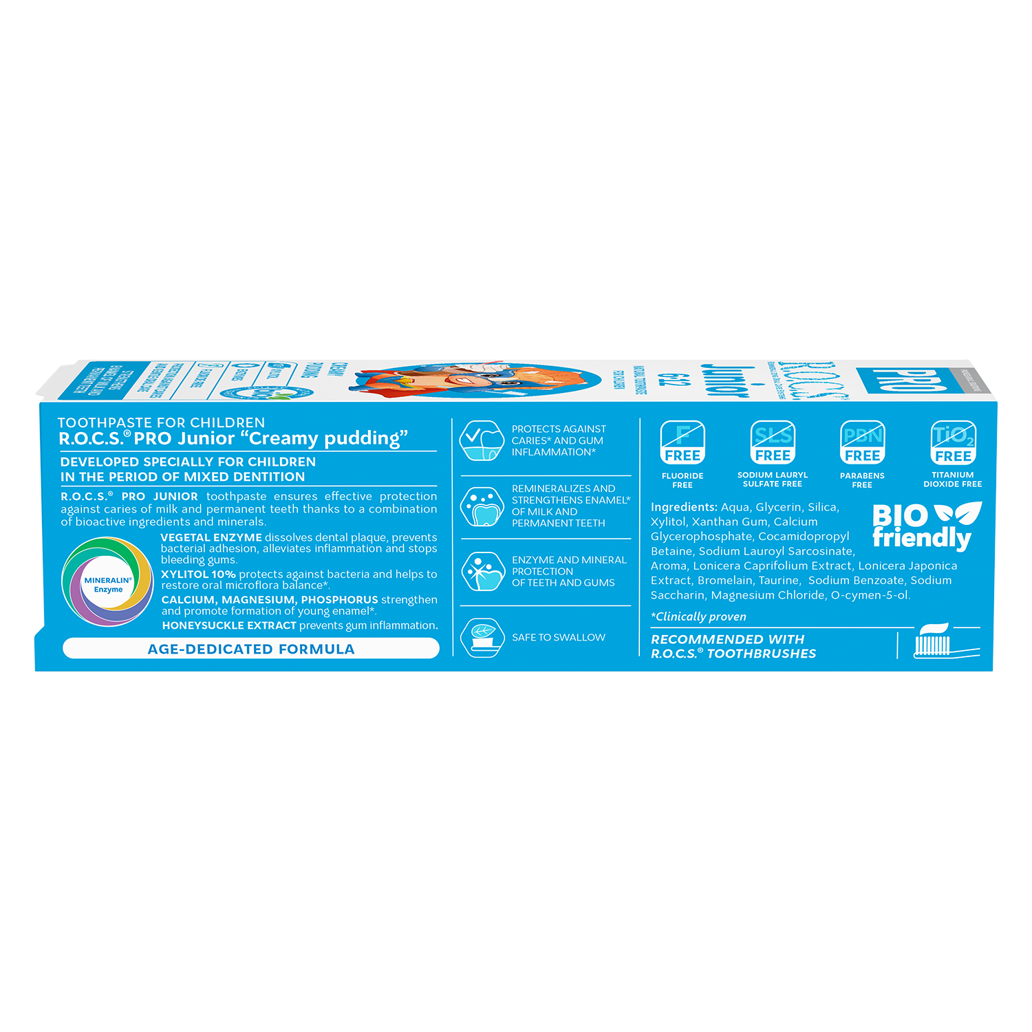 ROCS Pro Toothpaste For Juniors 6-12 Years With Creamy Pudding 74 g