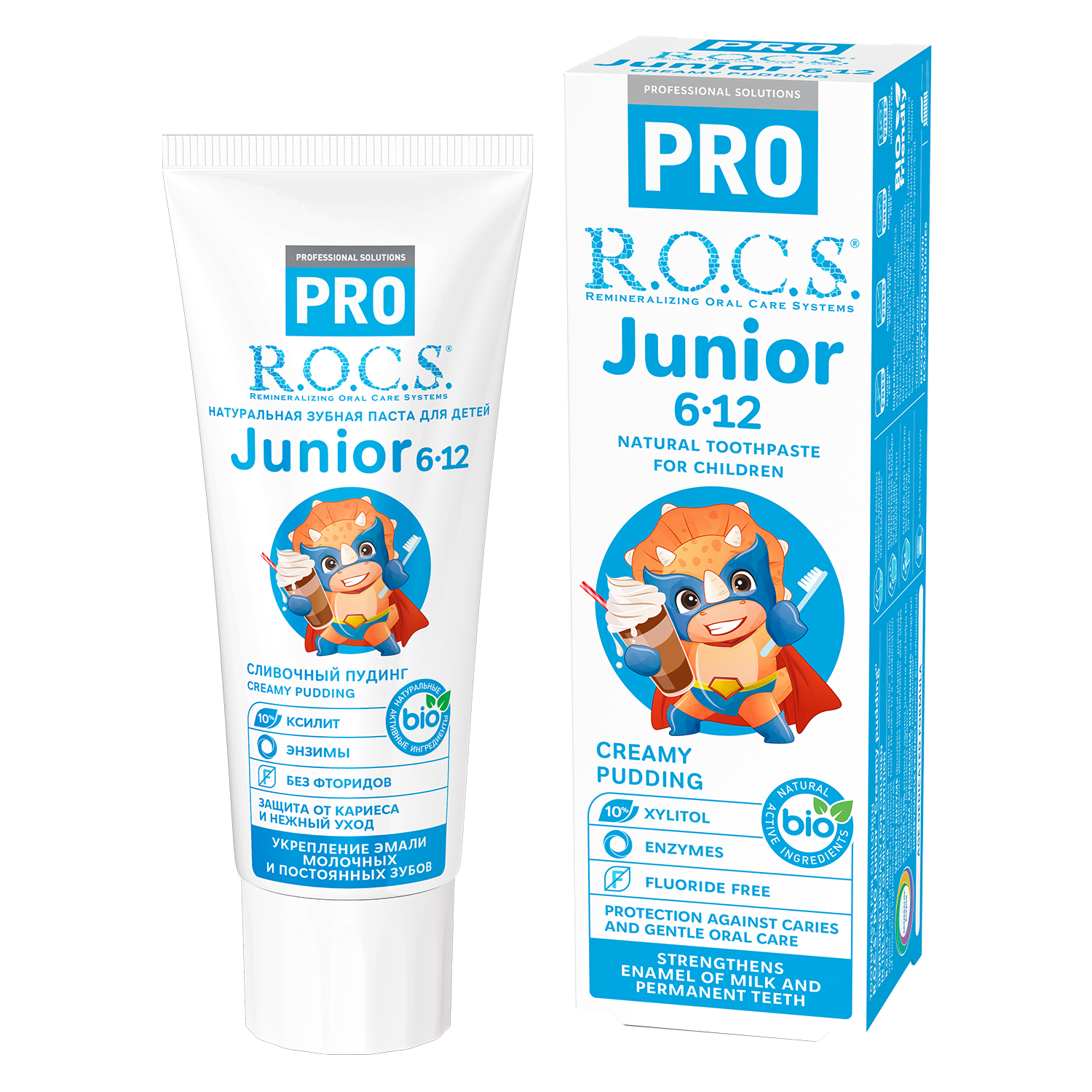 ROCS Pro Toothpaste For Juniors 6-12 Years With Creamy Pudding 74 g