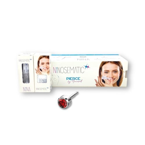 Nina Medical Silver Earrings with Rock Crystal Gem – Regular Size