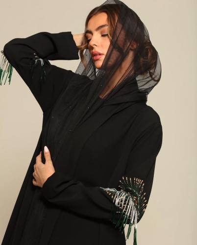 عباية كريب ايطالي اسود
