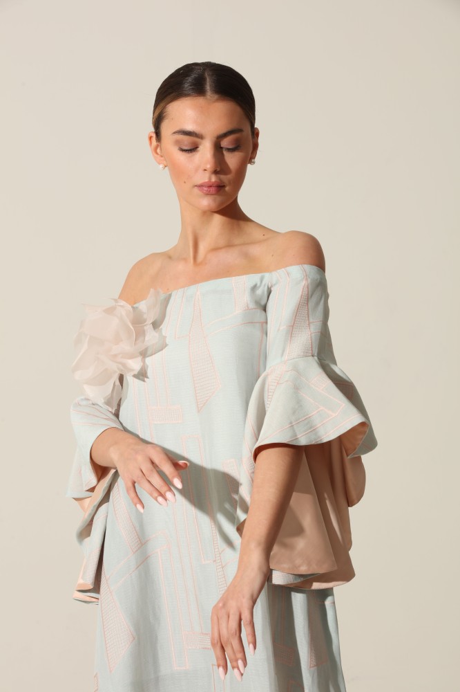 Pastel color off shoulder dress hotsell