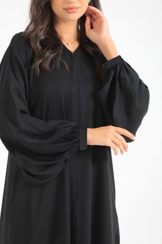عباية سادة اكمام كسرات حرير كوري