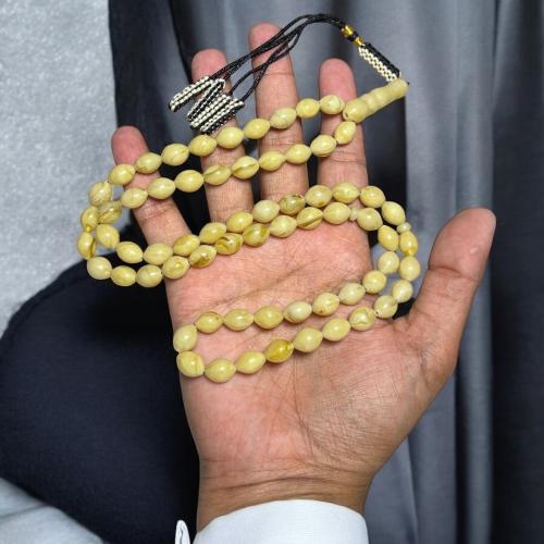 مسباح تراب الكهرمان برائحة المستكة عدد66خرزه مقاس...