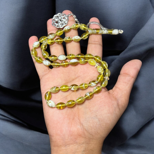 مسباح بكلايت لون زيتوني وأبيض - 10 ملم
