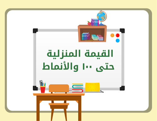 مطوية رياضيات ثاني ابتدائي (القيمة المنزلية حتى ١٠...