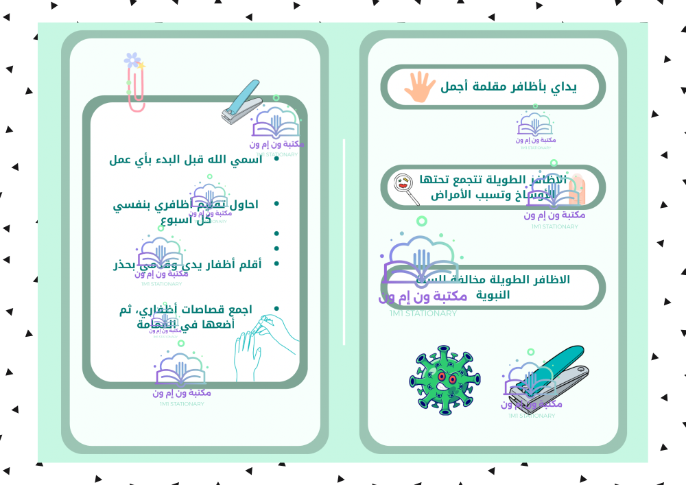 مطوية مهارات حياتية ثاني ابتدائي (تقليم الأظافر) الترم الأول