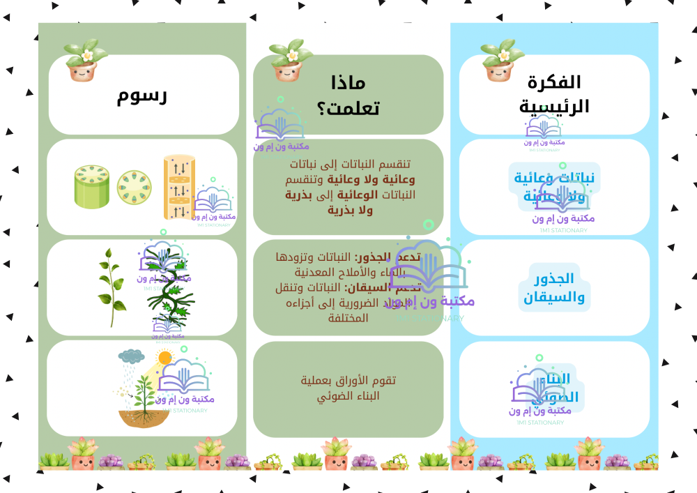 مطوية علوم خامس ابتدائي (النباتات) الترم الأول
