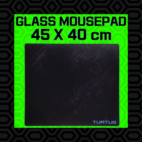 ماوس باد تورتس زجاجية – أسود  TURTUS Gaming Glass Mousepad – BLACK -  TURTUS تورتس