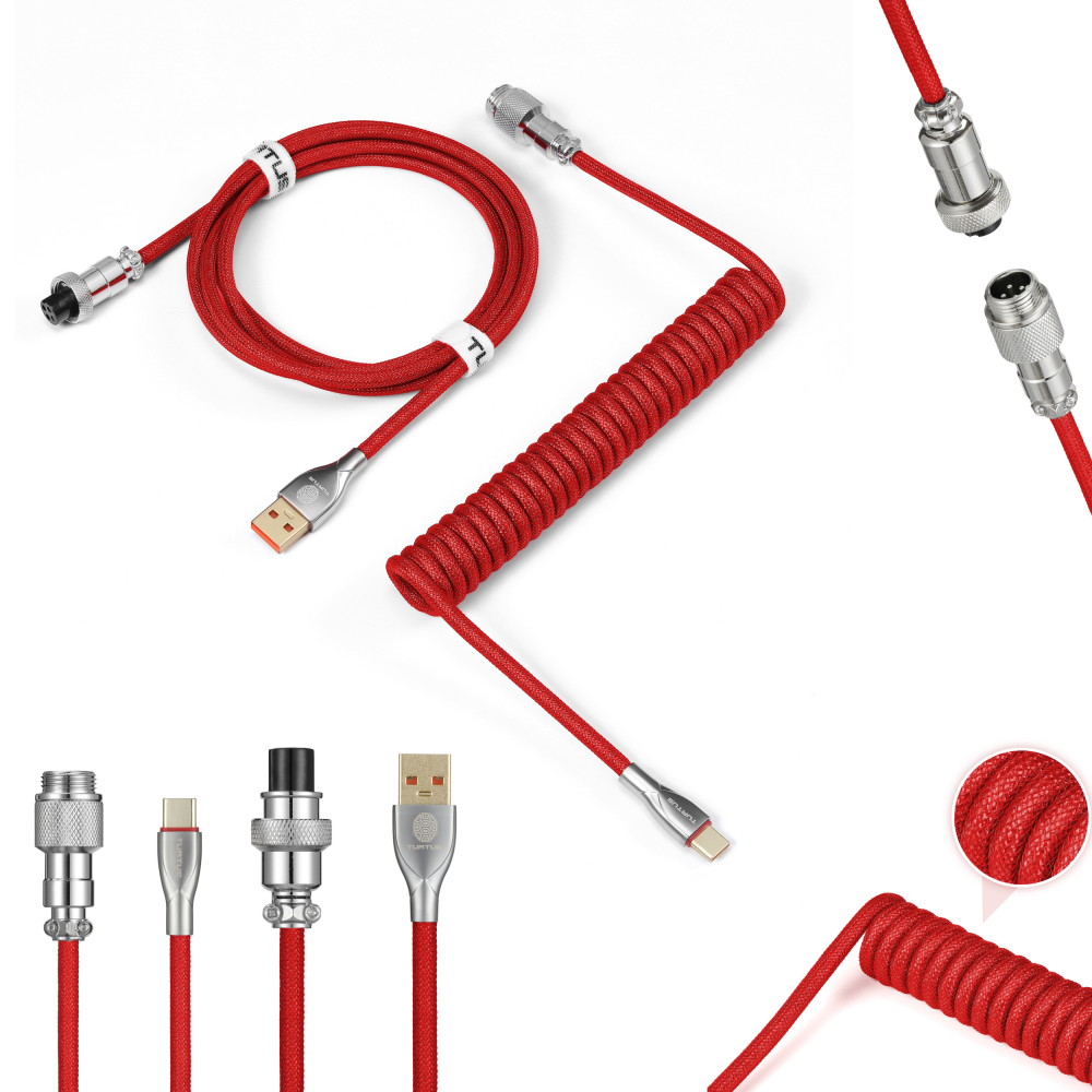 Type-C USB Keyboard TypeC USB Cable Mechanical Keyboard Coiled