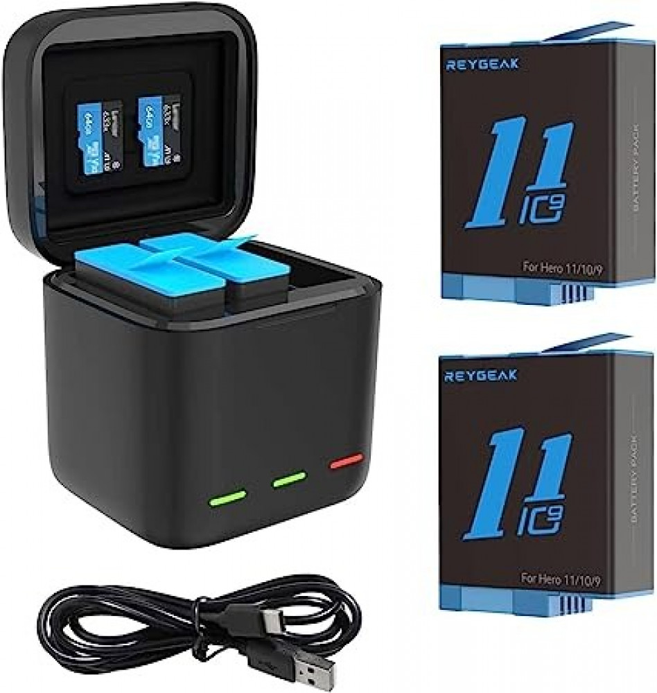 TELESIN 3Pack 1220mAh Battery LED Box With Type-C Cable for GoPro 8 7 6 Hero 5 Black Camera Accessories - الصقر الذكي للكاميرات ومعداتها