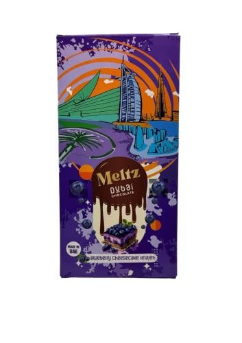 ميلتز دبي شوكولاتة فاخرة مع كنافة تشيز كيك بالتوت الأزرق (192 جرام × عبوة واحدة)، صنع في الإمارات العربية المتحدة