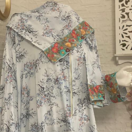 شرشف رداء الصلاة - مشجر - سحاب - أزرق