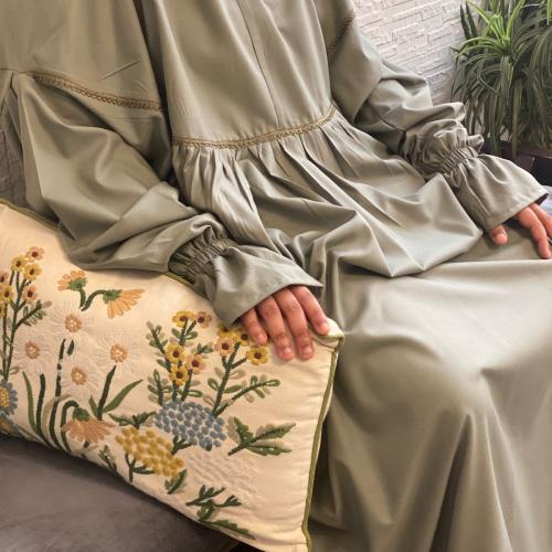 شرشف رداء الصلاة - بخنق بناتي - أخضر -طول 160cm من الرأس