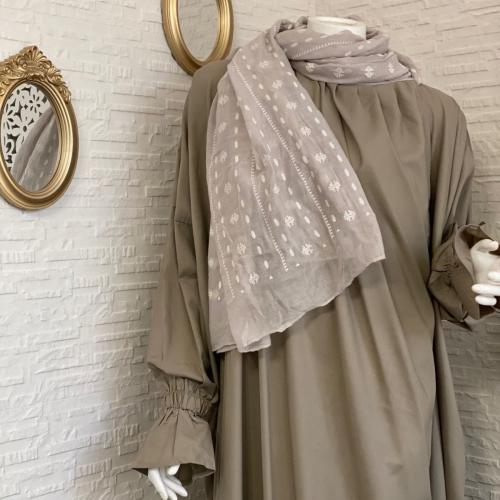 شرشف رداء الصلاة - لف مفتوح بطرحة - موكا فاتح