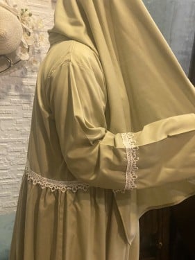 شرشف رداء الصلاة بناتي كرتة بسحاب — أخضر زيتي - 135cm