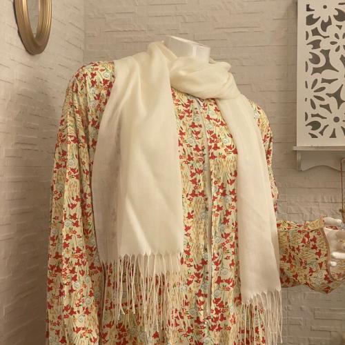 شرشف رداء الصلاة مورد بطرحة الكشمير - سحاب - سكري و أصفر