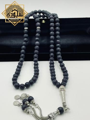 سبحة حجر كريم معطرة بعطر فاخر من الحجر البركاني