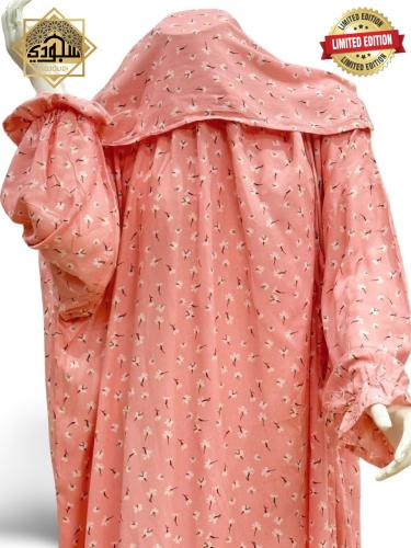 شرشف صلاة لف مفتوح مرد ملكي ( لون وردي مع ورود )