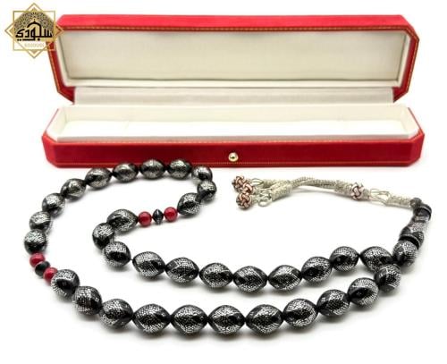 سبحة كوك بالفضة الخالصة عيار 925 والمرجان الطبيعي