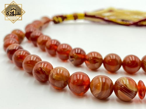 سبحة تراب الكهرمان براحة طبيعية فواحة (33 خرزة)