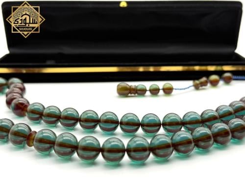 سبحة فاتوران العجيبه - 45 خرزة  (لونين بني وأخضر)