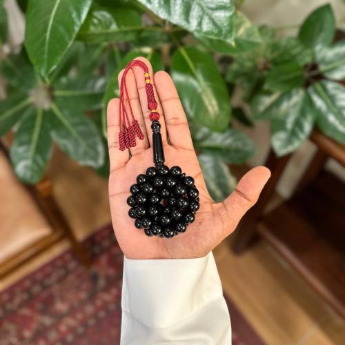 مسباح بكلايت أسود تفصال عنابي