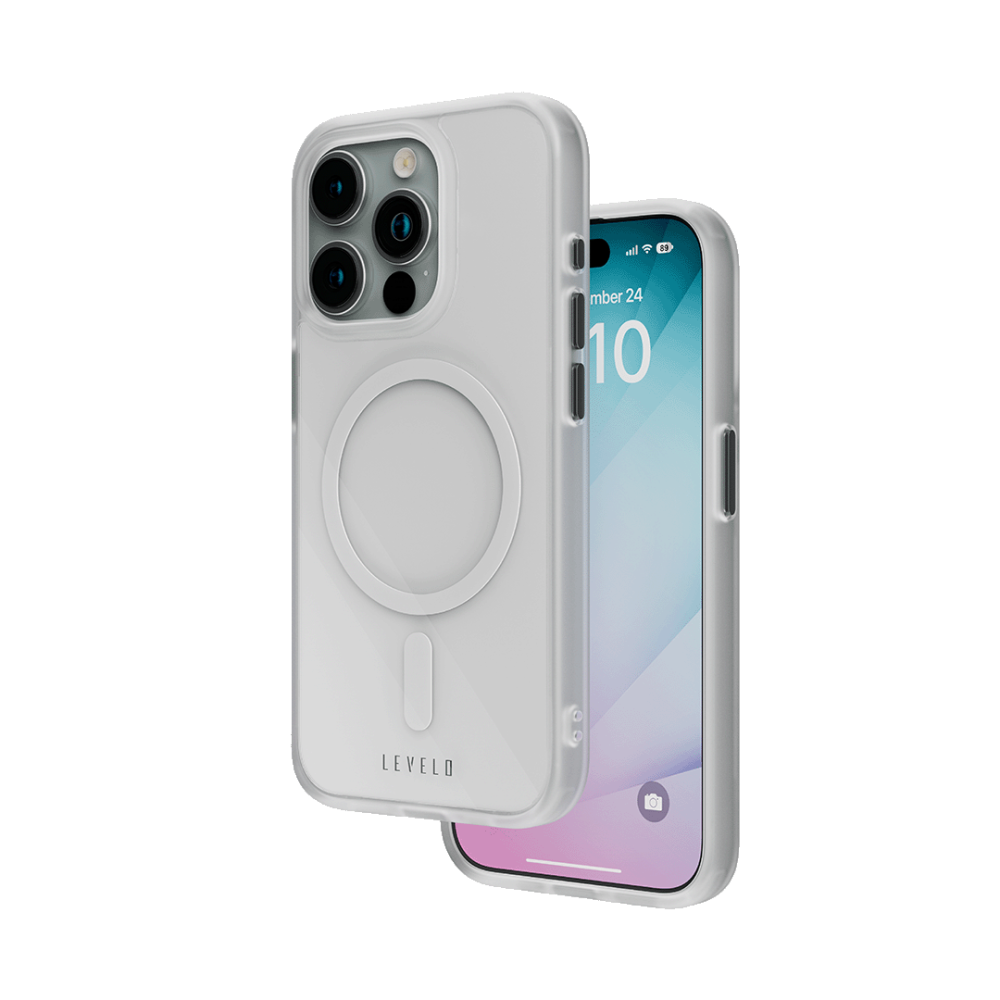 كفر LEVELO شفاف مطفي ايفون ١٥ برو  mugsafe