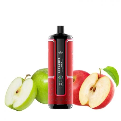 شيشة تاج الفاخر كراون بار 15000 هايبر ماكس معسل تفاحتين ALFAKHER CROWN BAR TWO APPLE