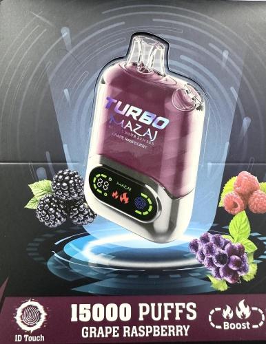 سحبة مزاج تيربو 15000 بنكهة عنب توت MAZAJ TURBO GRAPE RASBERRY