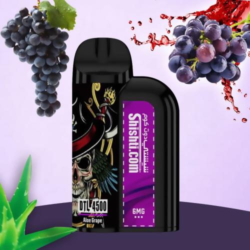 شيشتي DTL الوفيرا عنب سحبة فيب 4500 موش ذات نيكوتين منخفض shishati Aloe GRAPE