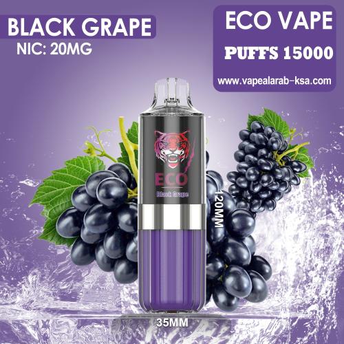 شيشة جاهزة ايكو هوكا عنب اسود 15000 موش من ECO VAPE