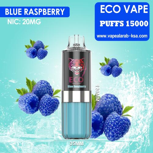 شيشة جاهزة ايكو هوكا بلو رازبيري 15000 موش من ECO VAPE