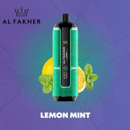 شيشة تاج الفاخر كراون بار 15000 هايبر ماكس ليمون النعناع ALFAKHER CROWN BAR LEMON MINT
