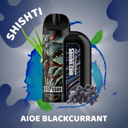 شيشتي DTL الوفيرا كشمش اسود سحبة فيب 4500 موش ذات نيكوتين منخفض shishati Aloe Blackcurrant