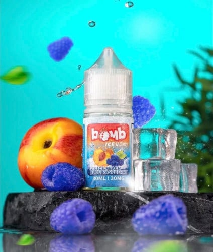 نكهة بومب خوخ توت ازرق ايس مكس رائع سولت BOMB Peach Blue Raspberry Ice