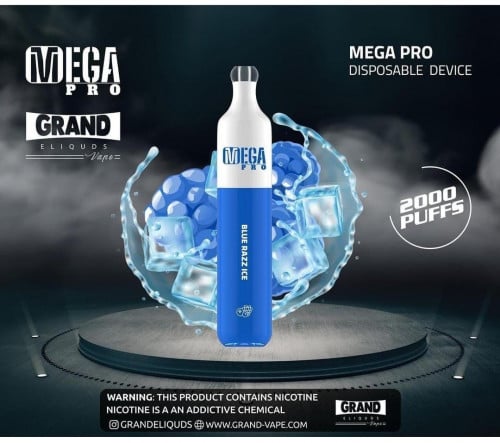 سحبة جاهزة ميقا برو 2000 موش بنكهة بلو راز ايس Disposable MEGA Pro