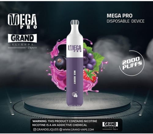 سحبة جاهزة ميقا برو 2000 موش بنكهة مكس بيري Disposable MEGA Pro