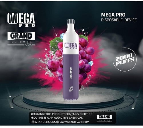 سحبة جاهزة ميقا برو 2000 موش بنكهة عنب ايس Disposable MEGA Pro
