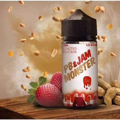 نكهة جام مونستر زبدة الفول السوداني و مربى الفراولة فيب 100 مل JAM MONSTER PB& STRAWBERRY