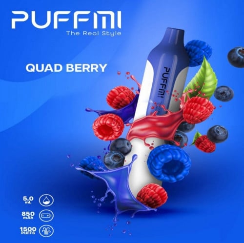 سحبة جاهزة مرة بف مي مكس توت 1500 موش PUFFMI QUAD BERRY