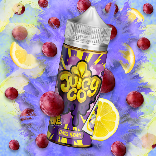 نكهة جوسي كو عنب ليمون فيب مكس لذيذ من 100 مل juicy co grape made
