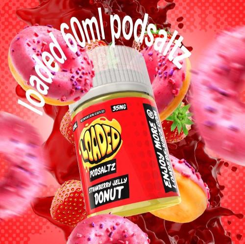 نكهة لوديد دونات فراولة جلي سولت الشهيرة  60 ملي loaded strawberry jelly donuts
